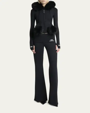Balenciaga Fluffy Zip-Up Hoodie with Faux Fur | Thumbnail 2 Balenciaga Fluffy Zip-Up Hoodie with Faux Fur | Thumbnail 2