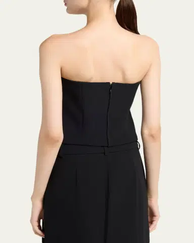 Giorgio Armani Rosette Strapless Silk Top | Thumbnail 3