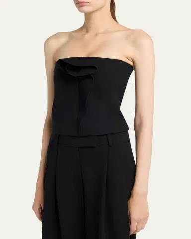 Giorgio Armani Rosette Strapless Silk Top | Thumbnail 4