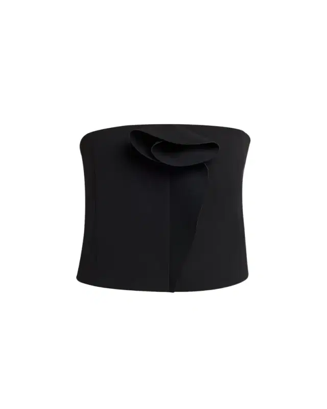 Giorgio Armani Rosette Strapless Silk Top