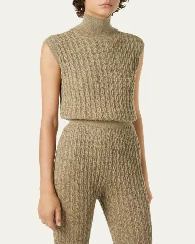 Loro Piana Bihar Turtleneck Sleeveless Cashmere Sweater | Thumbnail 4 Loro Piana Bihar Turtleneck Sleeveless Cashmere Sweater | Thumbnail 4