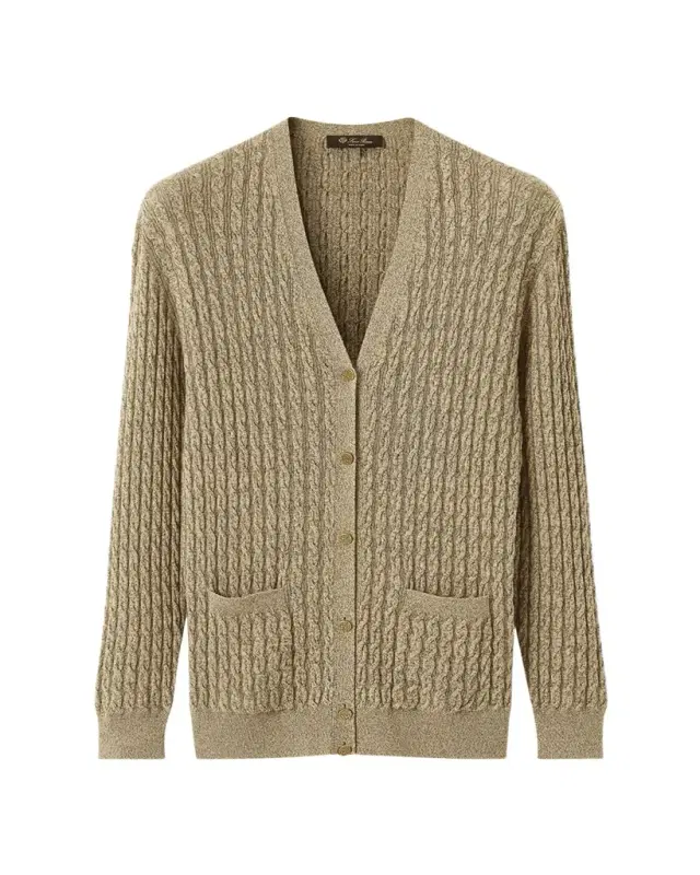 Bihar Cable-Knit Cashmere-Blend Cardigan