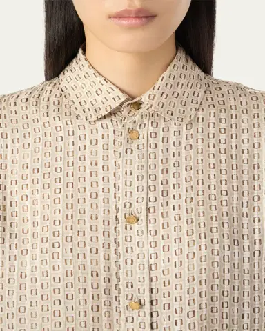Loro Piana Thea Penny Silk Button-Down Shirt | Thumbnail 5