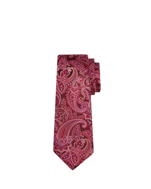 Men's Paisley Jacquard Silk 7-Fold Tie