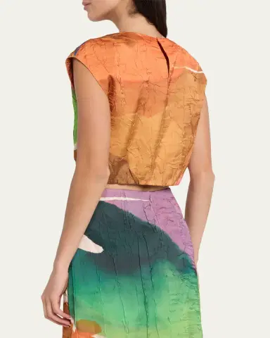 Ulla Johnson x Helen Frankenthaler Gisella Satin Crop Top | Thumbnail 3