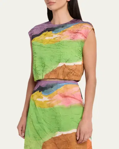 Ulla Johnson x Helen Frankenthaler Gisella Satin Crop Top | Thumbnail 4