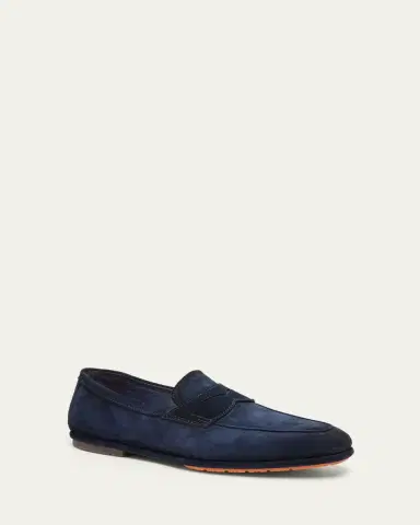 Santoni Men's Carlo Burnished Suede Driving Shoes | Thumbnail 2