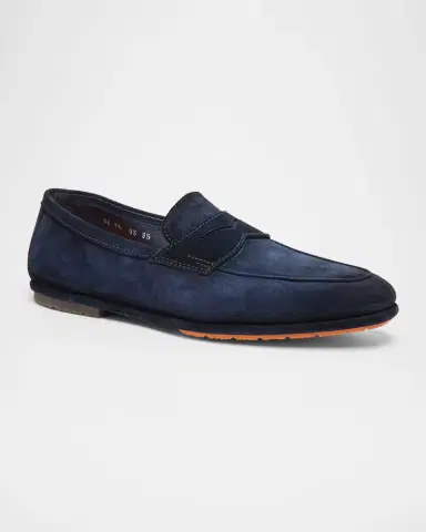 Santoni Men's Carlo Burnished Suede Driving Shoes | Thumbnail 3