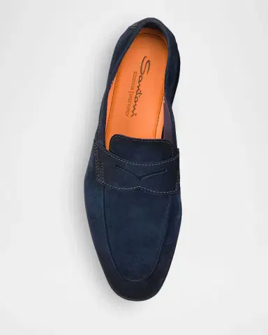 Santoni Men's Carlo Burnished Suede Driving Shoes | Thumbnail 4