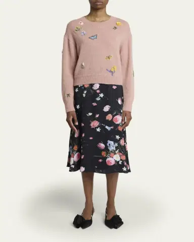 Erdem Embroidered Alpaca-Blend Crewneck Sweater | Thumbnail 2 Erdem Embroidered Alpaca-Blend Crewneck Sweater | Thumbnail 2