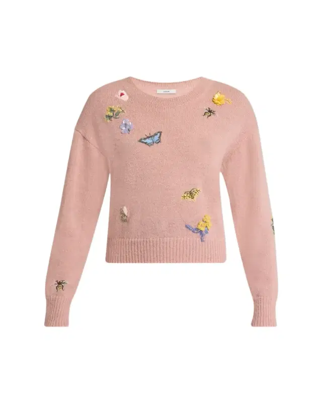 Embroidered Alpaca-Blend Crewneck Sweater