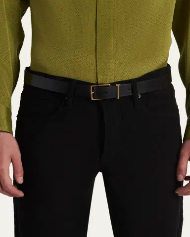 Tom Ford Men's Leather T Loop Belt | Thumbnail 2