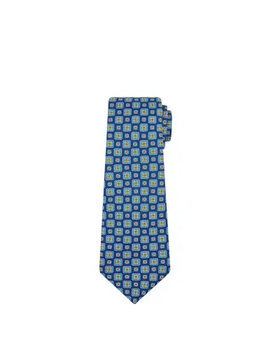 Kiton Men's Square Medallion Silk 7-Fold Tie | Thumbnail 1 Kiton Men's Square Medallion Silk 7-Fold Tie | Thumbnail 1