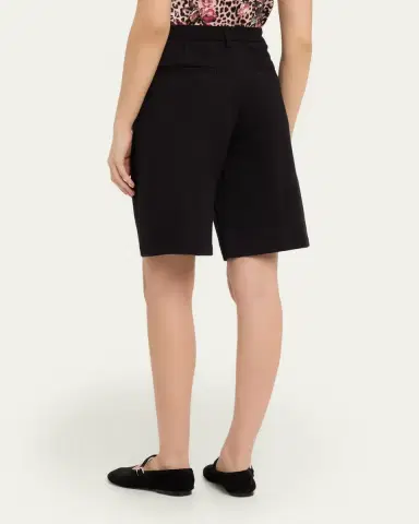 L'Agence Akasha Pleated High-Rise Bermuda Shorts | Thumbnail 3