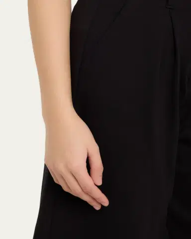 L'Agence Akasha Pleated High-Rise Bermuda Shorts | Thumbnail 5