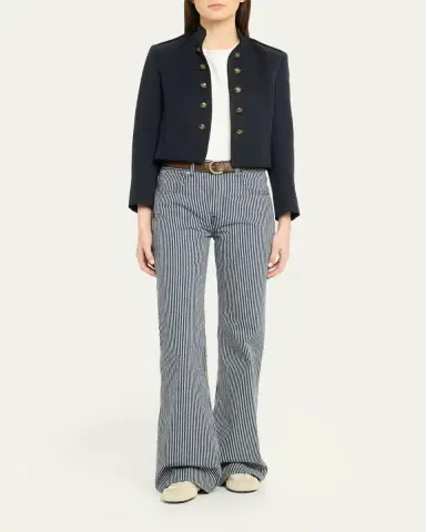 Nili Lotan Celia Striped Flare Jeans | Thumbnail 2 Nili Lotan Celia Striped Flare Jeans | Thumbnail 2