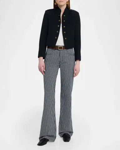 Nili Lotan Celia Striped Flare Jeans | Thumbnail 6 Nili Lotan Celia Striped Flare Jeans | Thumbnail 6