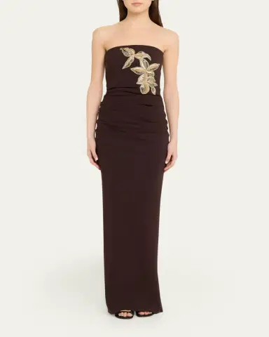 Chiara Boni La Petite Robe Nitra Strapless Bead Applique Column Gown | Thumbnail 2 Chiara Boni La Petite Robe Nitra Strapless Bead Applique Column Gown | Thumbnail 2