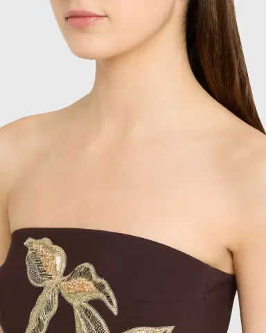 Chiara Boni La Petite Robe Nitra Strapless Bead Applique Column Gown | Thumbnail 12 Chiara Boni La Petite Robe Nitra Strapless Bead Applique Column Gown | Thumbnail 12