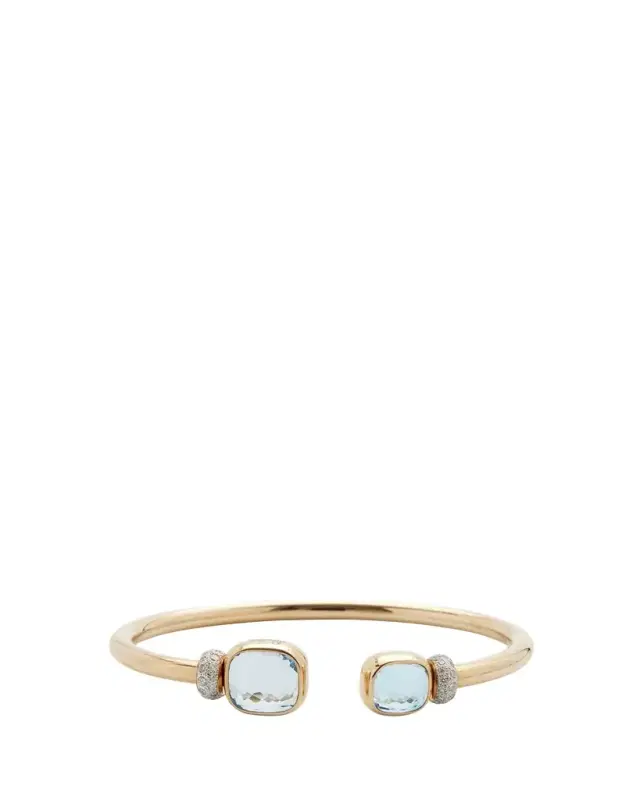 Nudo Classic and Petit Rose Gold Bangle with Sky Blue Topaz, Size M