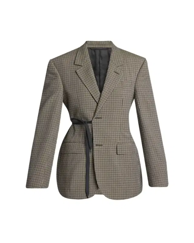 Balenciaga Check Wrap Tailored Jacket