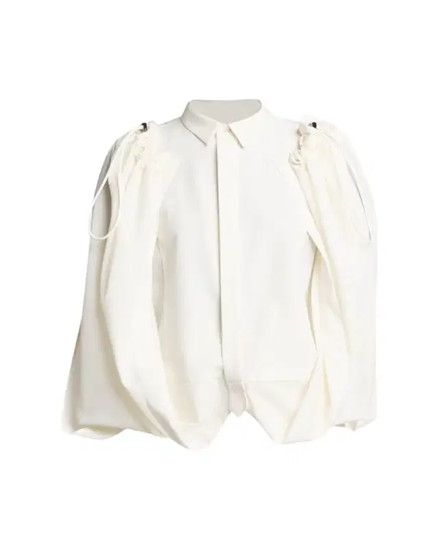 sacai Wool Suiting Drawstring Cape Shirt