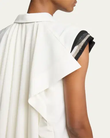 Sacai Wool Cape Double-Breasted Long Vest | Thumbnail 5