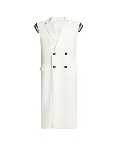 Sacai Wool Cape Double-Breasted Long Vest | Thumbnail 1