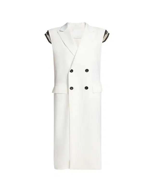 Wool Cape Double-Breasted Long Vest