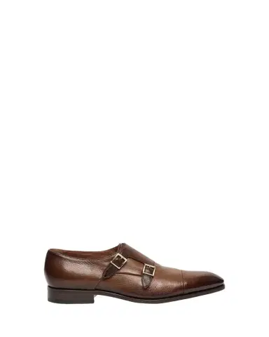 Santoni Men's Ira Grained Leather Double-Monk Strap Loafers | Thumbnail 1