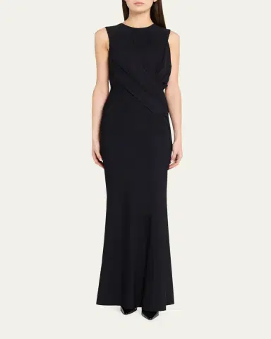 Chiara Boni La Petite Robe Frozy Sleeveless Draped Column Gown | Thumbnail 2