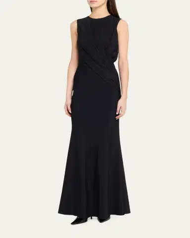 Chiara Boni La Petite Robe Frozy Sleeveless Draped Column Gown | Thumbnail 4
