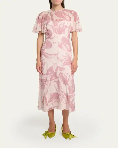 Erdem Floral-Print Silk Voile Midi Dress | Thumbnail 2