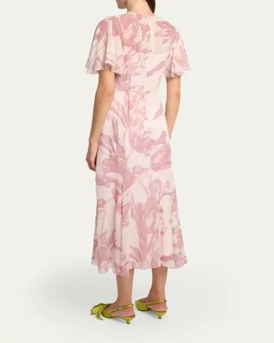 Erdem Floral-Print Silk Voile Midi Dress | Thumbnail 3