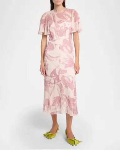 Erdem Floral-Print Silk Voile Midi Dress | Thumbnail 6