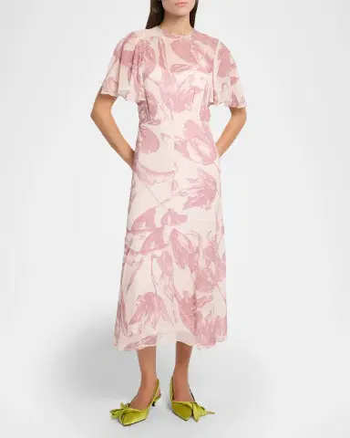 Erdem Floral-Print Silk Voile Midi Dress | Thumbnail 8