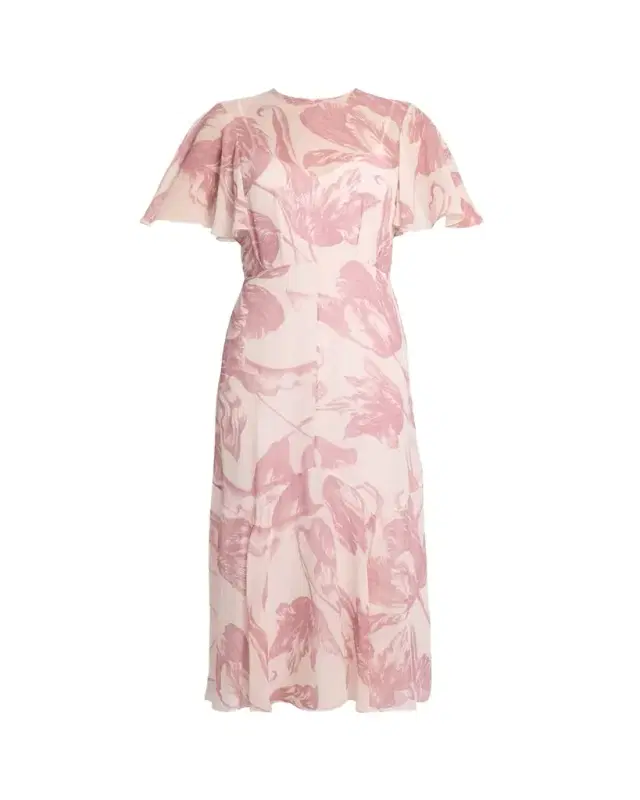 Floral-Print Silk Voile Midi Dress