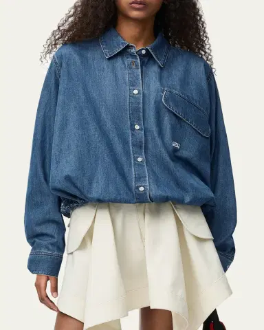 Loewe Denim Belted Balloon Shirt | Thumbnail 4