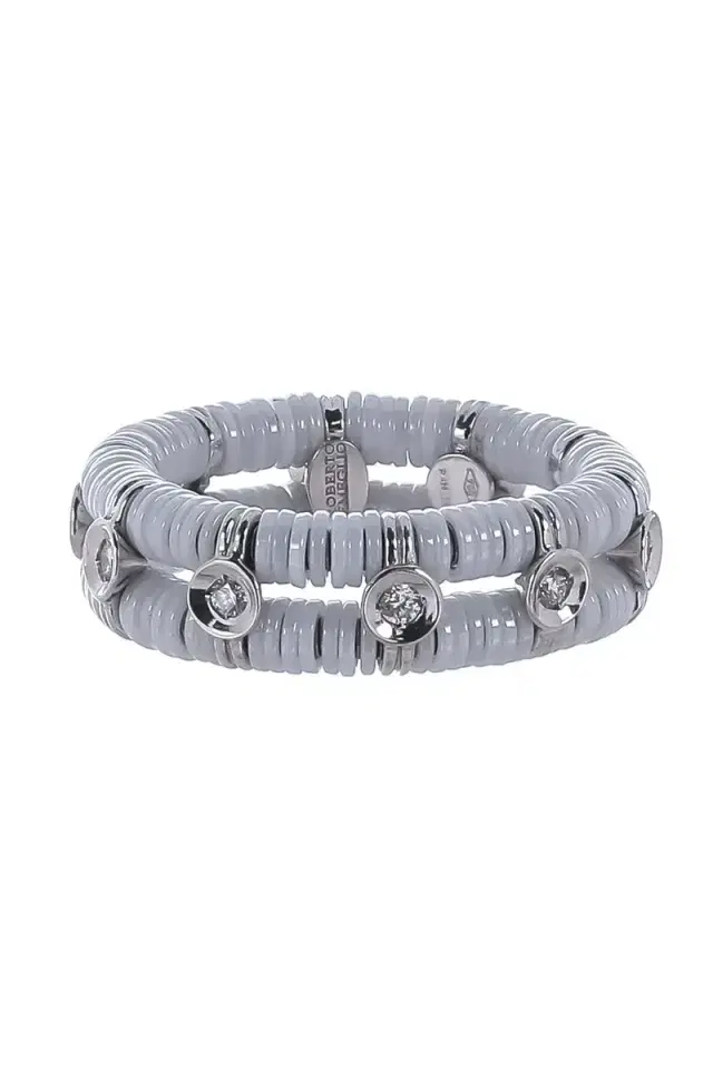Diamond Two Row White Musa Ring
