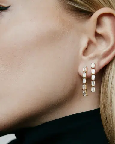 Jennifer Fisher JF Lab - Emerald Cut Long Drop Earrings | Thumbnail 1 Jennifer Fisher JF Lab - Emerald Cut Long Drop Earrings | Thumbnail 1
