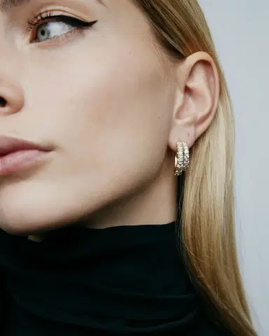 Jennifer Fisher JF Lab - Round Cut Double Hoops | Thumbnail 2 Jennifer Fisher JF Lab - Round Cut Double Hoops | Thumbnail 2