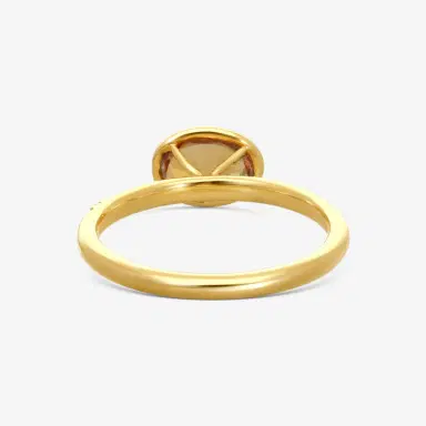 GOSHWARA Goshwara Gossip 18K Yellow Gold Diamond and Oval Citrine Ring Sz. 6 by The Solist | Thumbnail 3