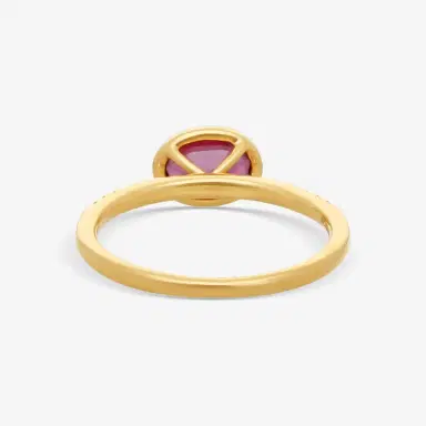 GOSHWARA Goshwara Gossip 18K Yellow Gold Diamond and Oval Garnet Ring Sz. 6.75 by The Solist | Thumbnail 3
