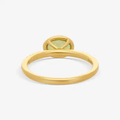 GOSHWARA Goshwara Gossip 18K Yellow Gold Diamond and Oval Peridot Ring Sz. 6 by The Solist | Thumbnail 3