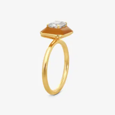 GOSHWARA Goshwara Queen 18K Yellow Gold Enamel & Rock Crystal Ring Sz. 6.75 by The Solist | Thumbnail 2