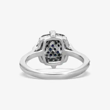GOSHWARA Goshwara Sugarloaf 18K White Gold Diamond and Sapphire Ring Sz. 6 by The Solist | Thumbnail 3