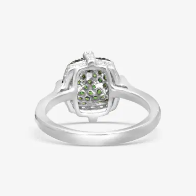 GOSHWARA Goshwara Sugarloaf 18K White Gold Diamond and Tsavorite Ring Sz. 6 by The Solist | Thumbnail 3