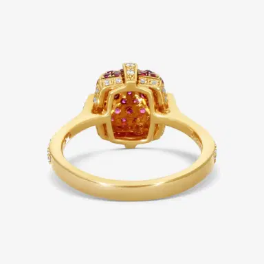 GOSHWARA Goshwara Sugarloaf 18K Yellow Gold Diamond and Ruby Ring Sz. 6.5 by The Solist | Thumbnail 3