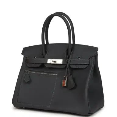 HERMÈS Hermes Colormatic Birkin 30 Ardoise Swift Palladium Hardware | Thumbnail 5 HERMÈS Hermes Colormatic Birkin 30 Ardoise Swift Palladium Hardware | Thumbnail 5