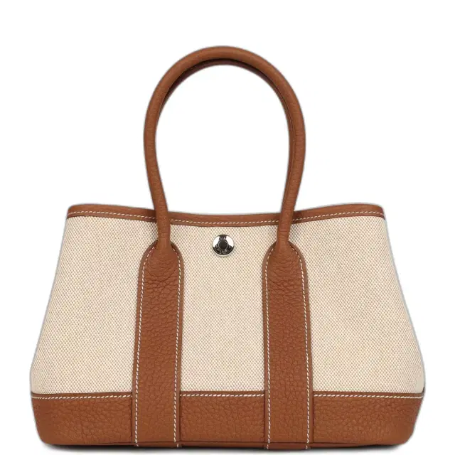 Hermes Garden Party Neo 23 Beige-Ecru Toile H Canvas and Gold Negonda Palladium Hardware